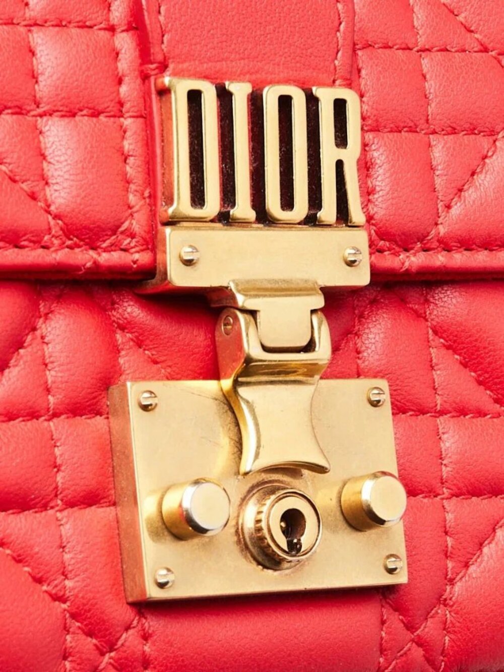Christian Dior Red Cannage Quilted Leather DiorAddict Wallet on Chain Clutch Bag - Picture 7 of 12